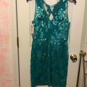 Green cocktail dress
